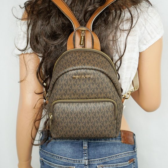 Michael Kors Erin MINI backpack PVC MK Brown - Picture 2 of 10